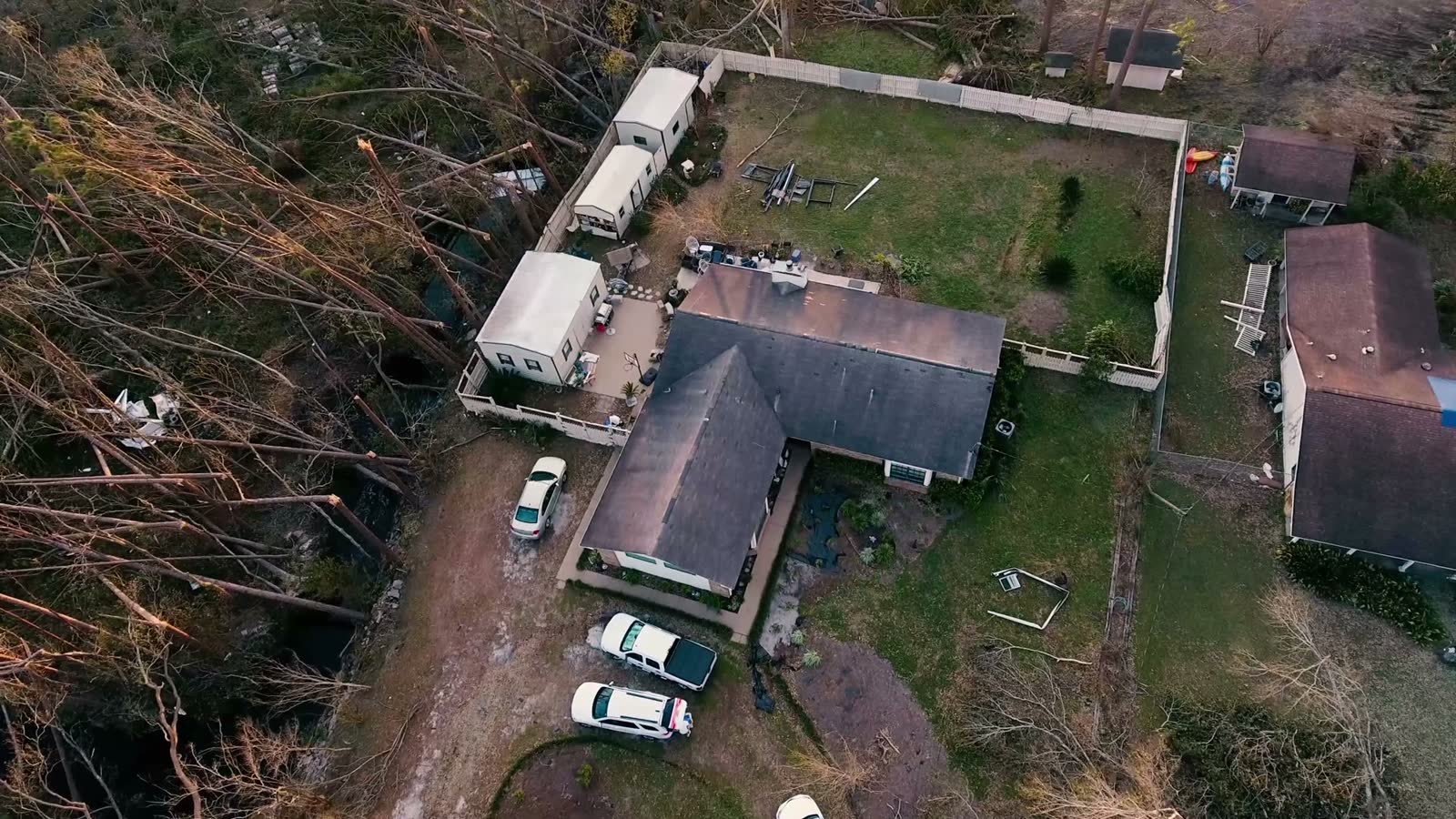 Aerial view of a suburban neighborhood, the residential territory public adjusters work after a storm