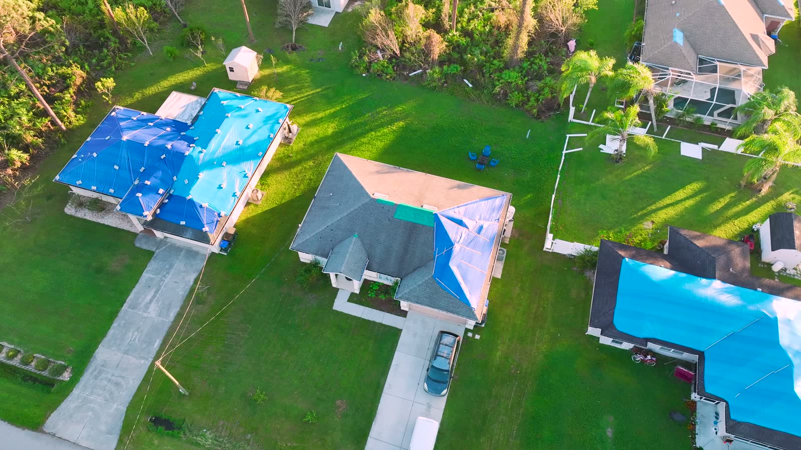 A storm-levelled suburban neighborhood, the repair volume that assignment-of-benefits contracts are written against