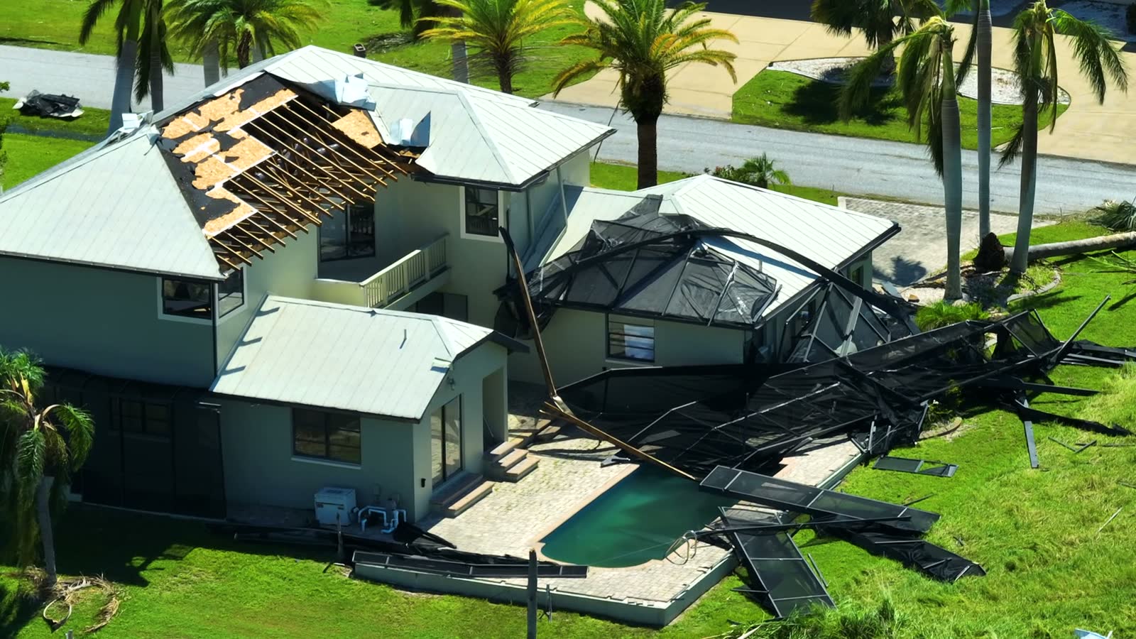 A private Florida house destroyed by Hurricane Ian, the total loss behind a first-party bad-faith insurance claim