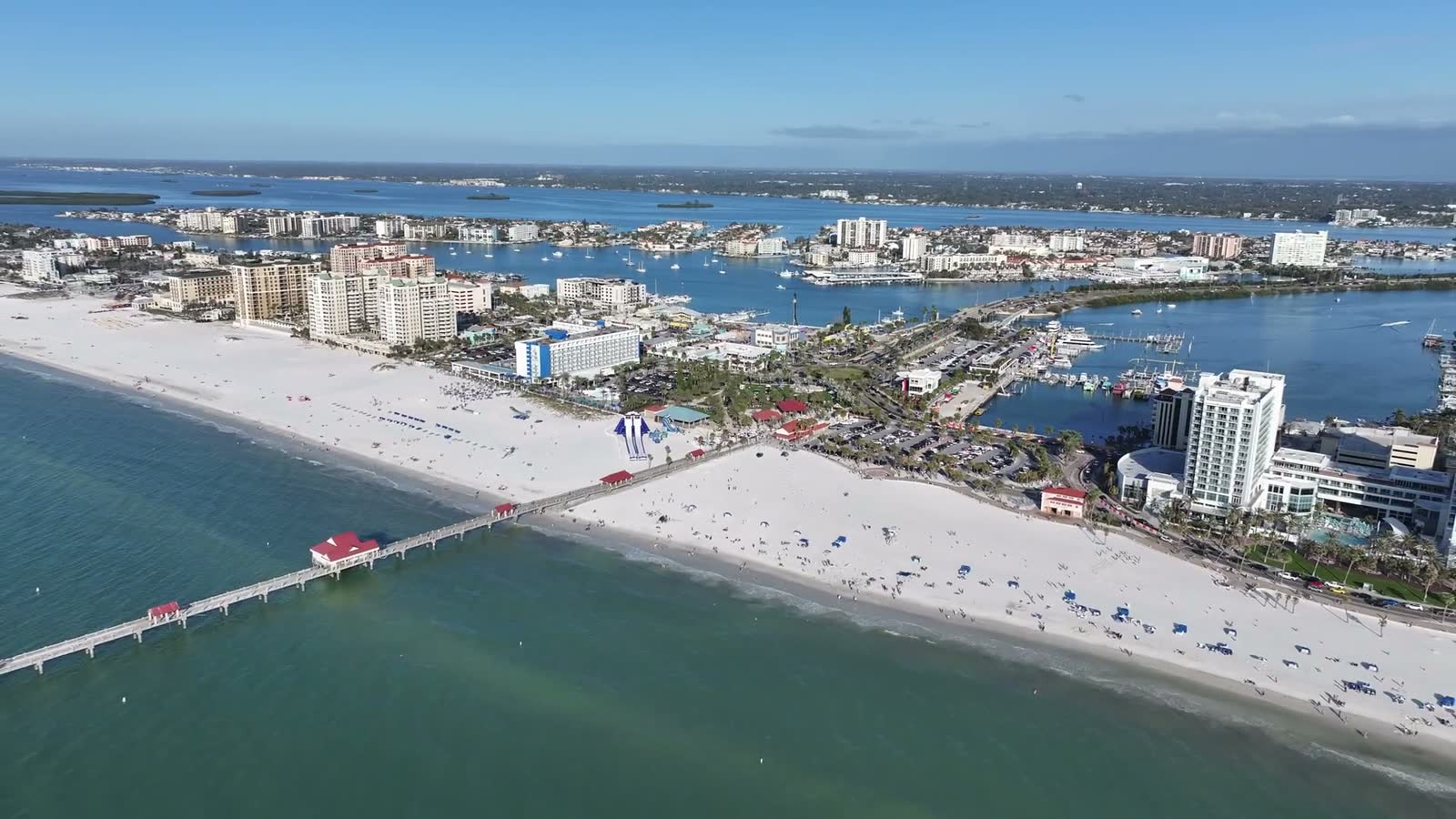 Clearwater, FL from the air, the Florida market behind Clearwater hurricane and property insurance claims