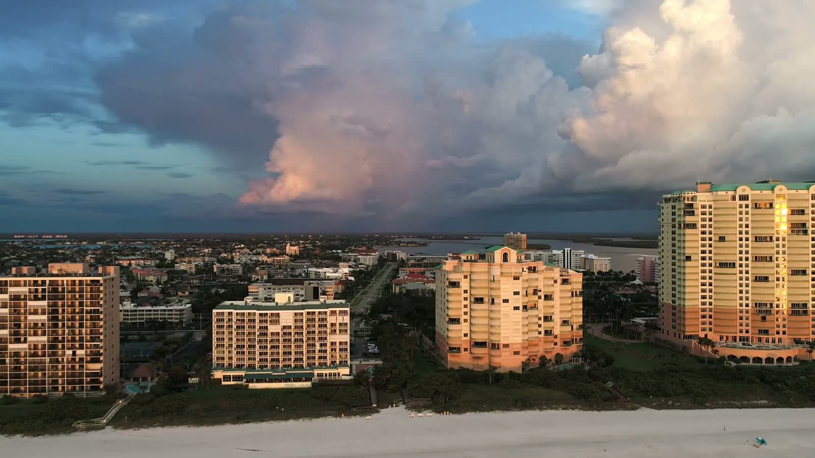 Marco Island, FL from the air, the Florida market behind Marco Island hurricane and property insurance claims
