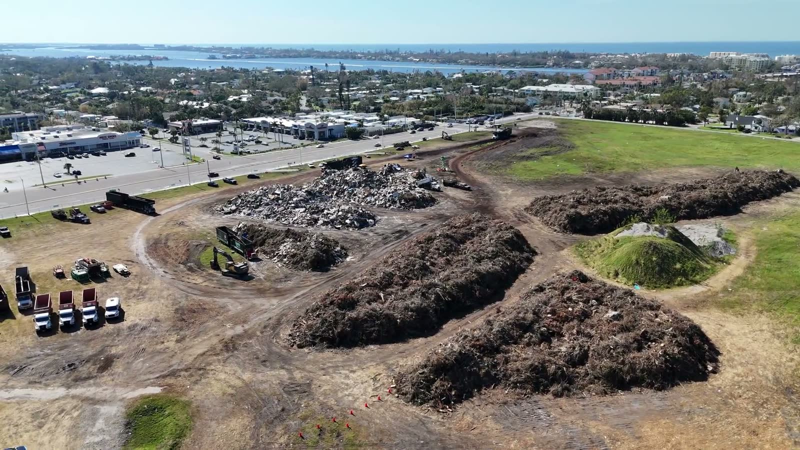 Sarasota, FL from the air, the Florida market behind Sarasota hurricane and property insurance claims