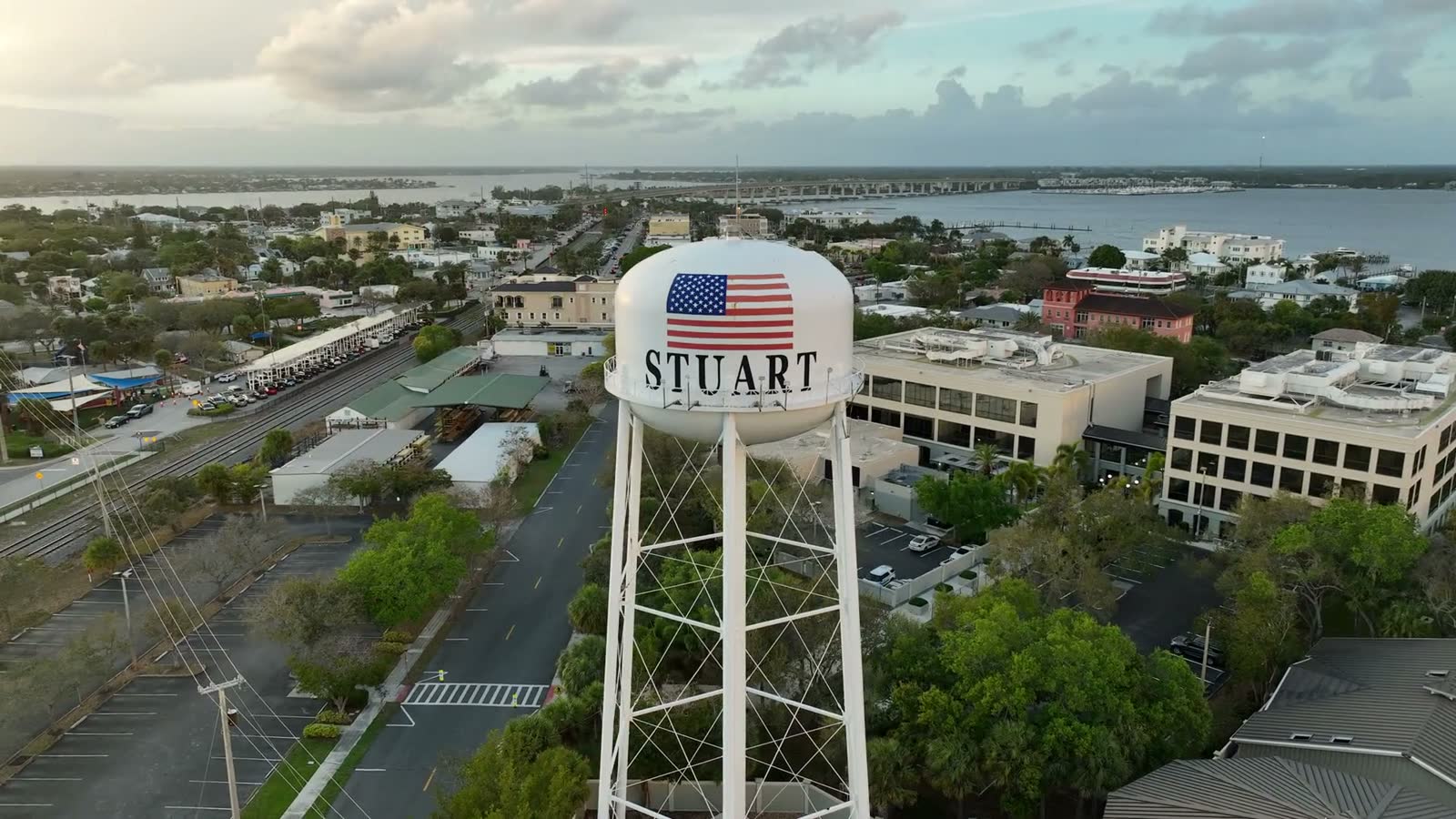 Stuart, FL from the air, the Florida market behind Stuart hurricane and property insurance claims
