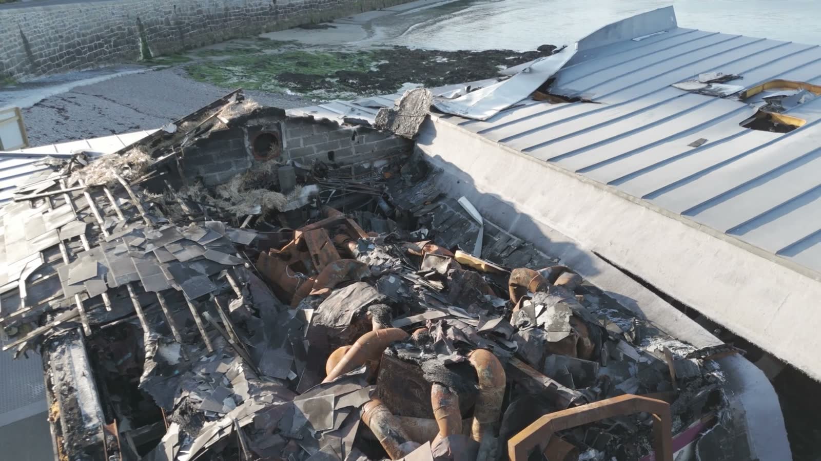 fire-damage-claim-close-aerial-damaged-restaurant.mp4