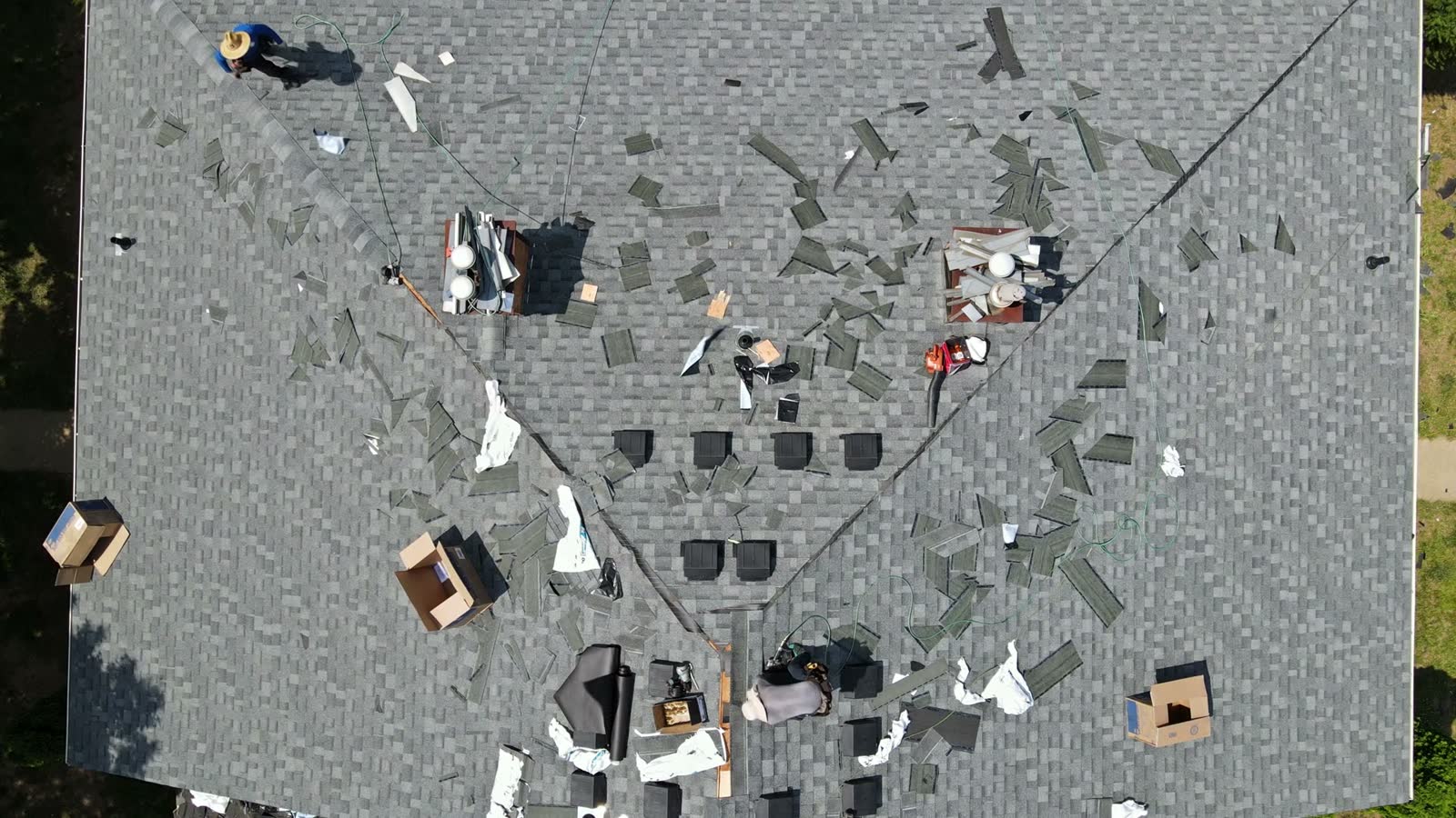 roof-damage-claim-workers-repairing-suburban-neighborhood.mp4