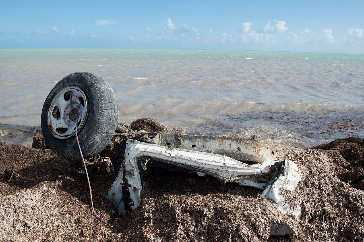 Debris field in Lower Matecumbe Key, FEMA's initial assessment found 25 percent of Keys homes destroyed, 65 percent significantly damaged