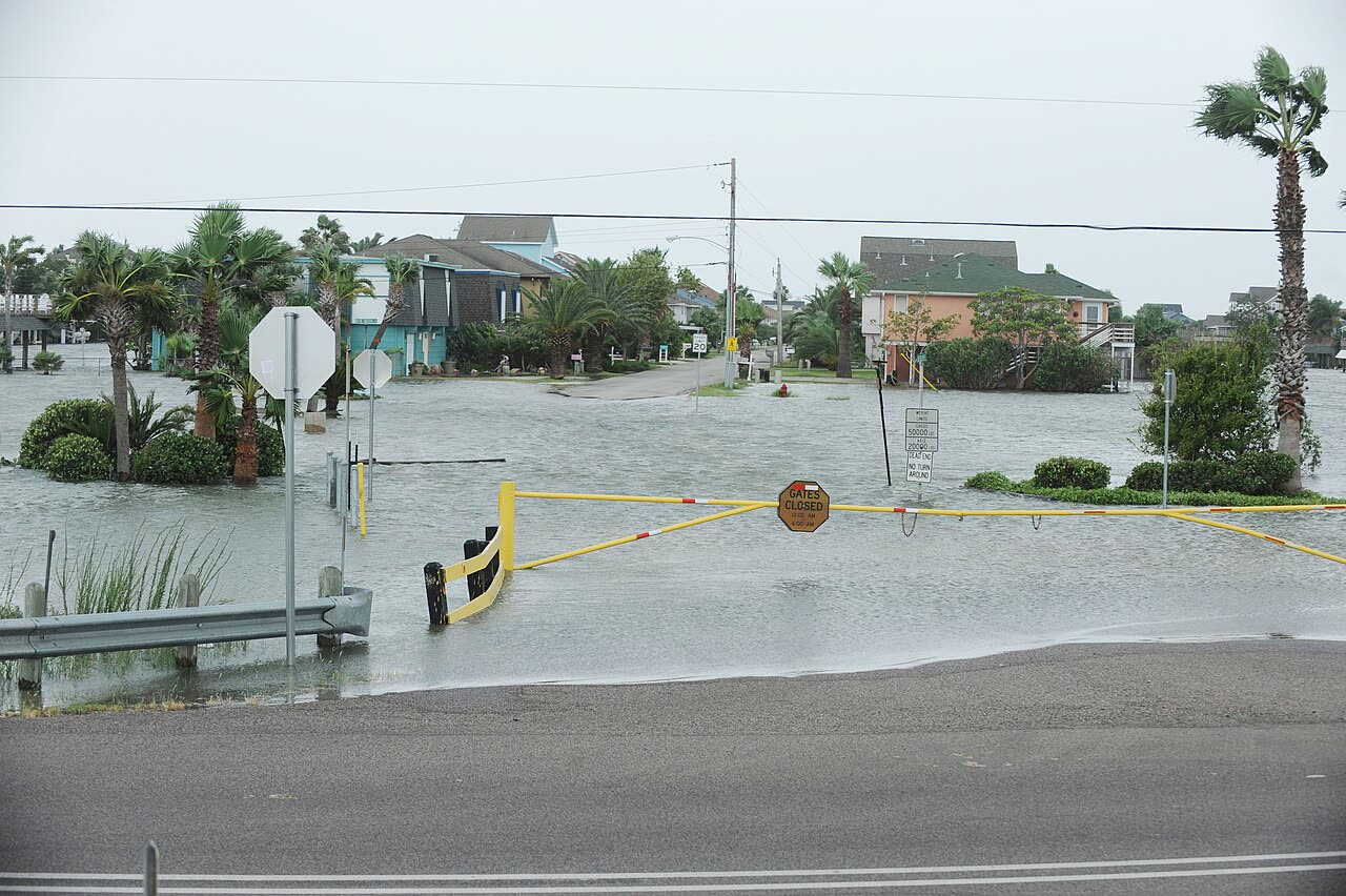 Bayou Vista, TX flooding as Ike's surge arrived hours ahead of the eye, September 12, 2008