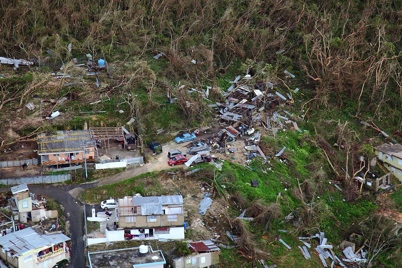 Ruined homes seen from a CBP Black Hawk flyover of Puerto Rico, September 23, 2017