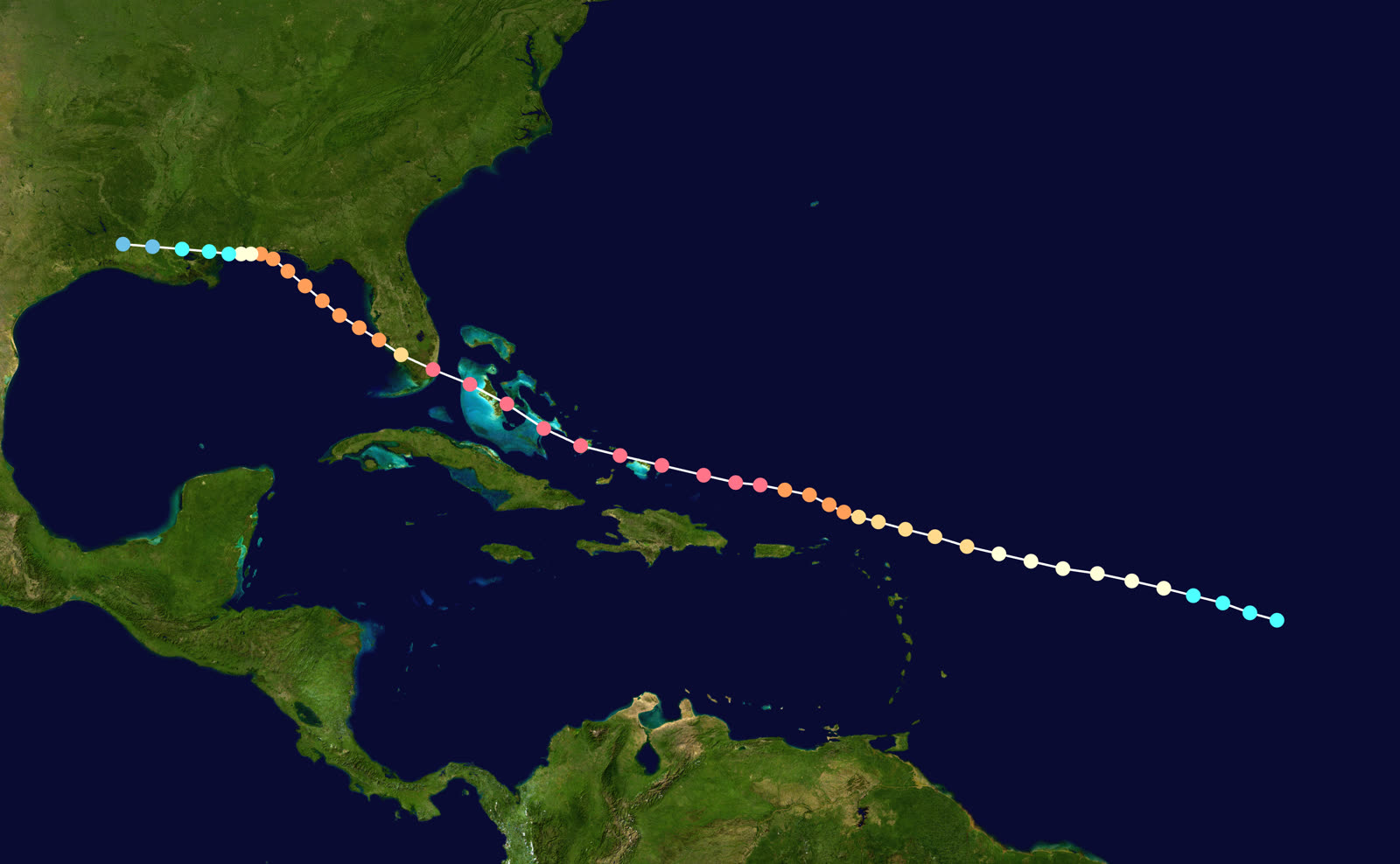 Best track of the Great Miami Hurricane, September 11-22, 1926