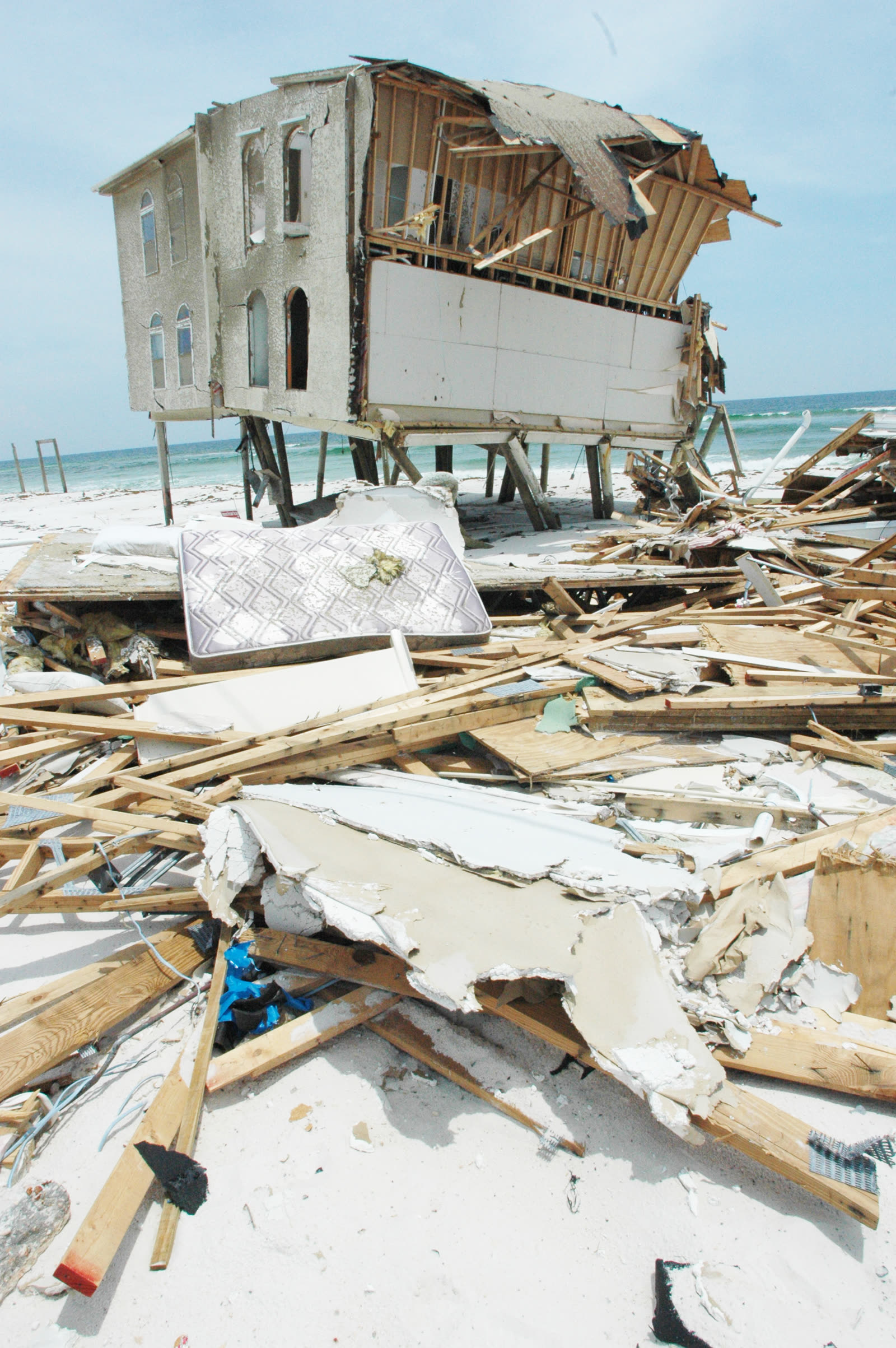 Beachfront home destroyed by Dennis near Navarre Beach, close to the landfall point