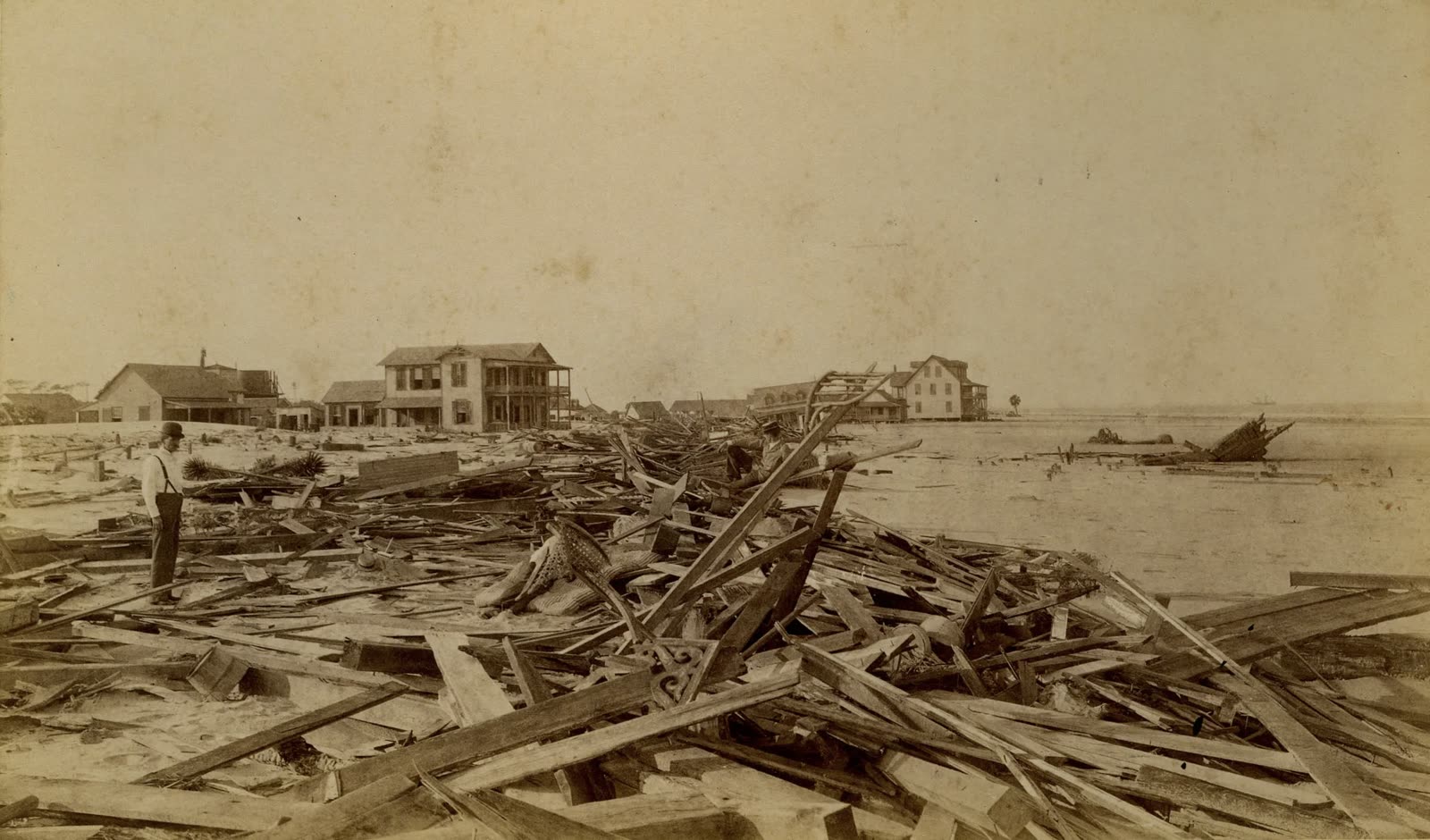 Destroyed homes on Tybee Island, Georgia, near where the center came ashore