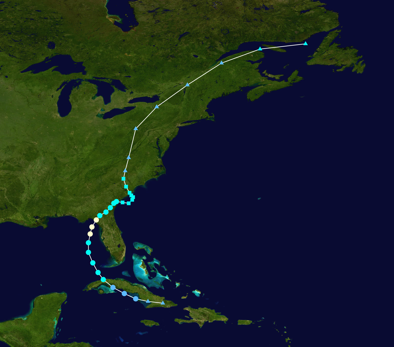 Best track of Hurricane Debby, August 3-9, 2024, the stall off the Georgia-Carolina coast drove the flood disaster