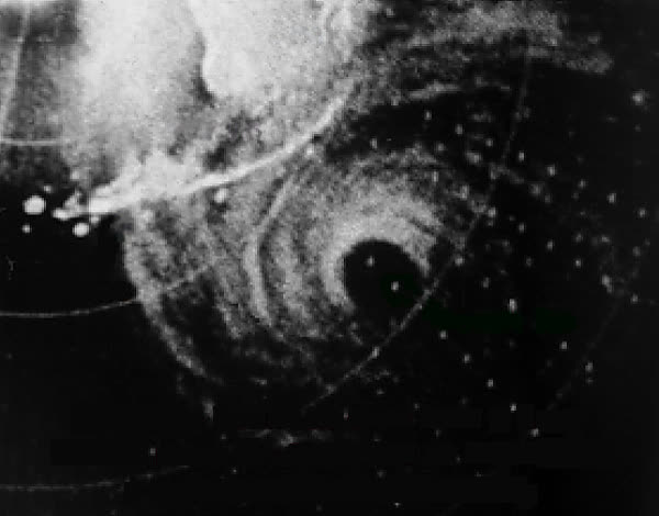 Navy reconnaissance radar fixes Donna's circular eye at 10 p.m. September 9, 1960, hours before the Keys landfall