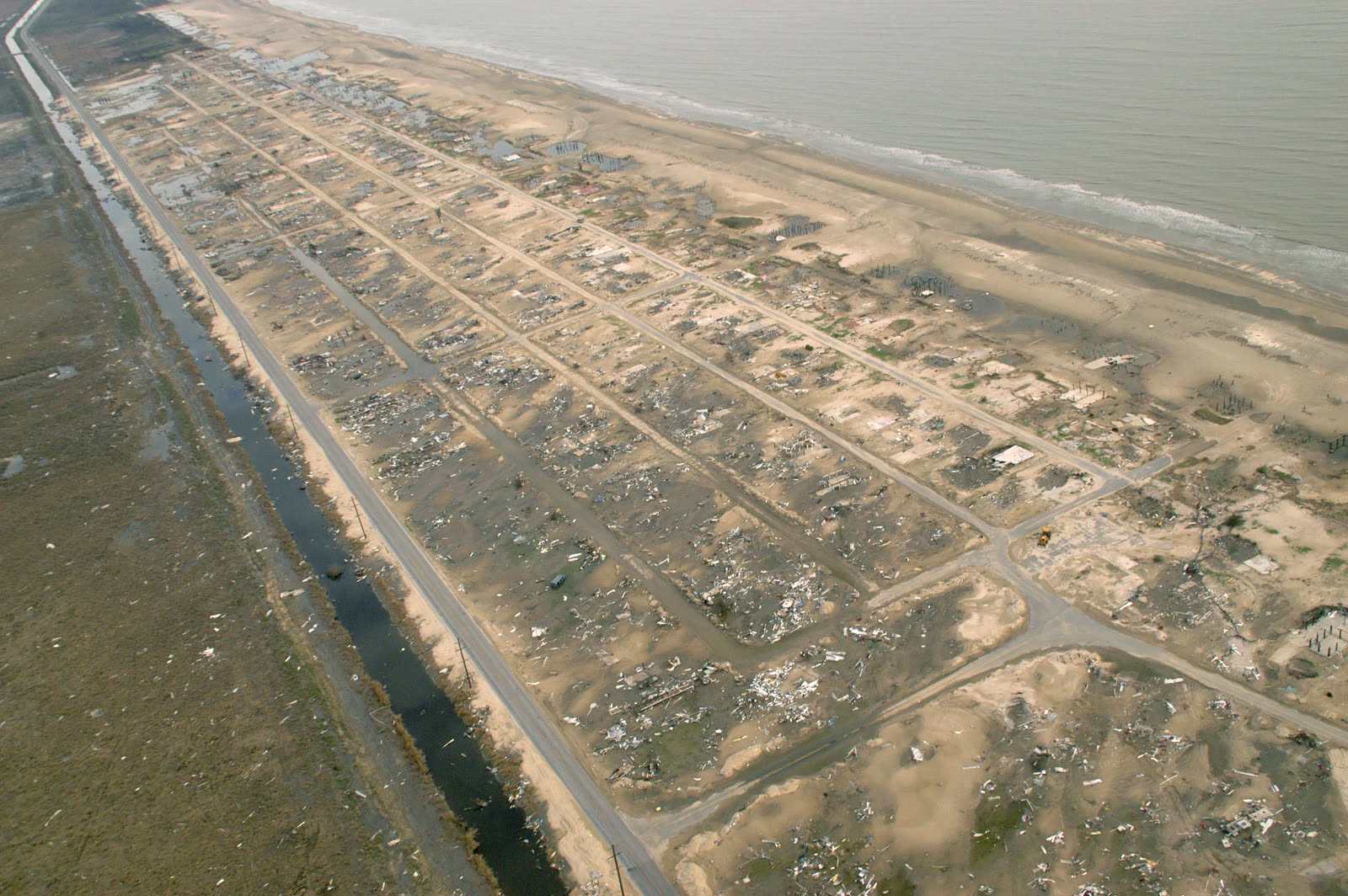 Holly Beach, LA, a community of roughly 500 structures leveled by Rita's surge, photographed weeks later