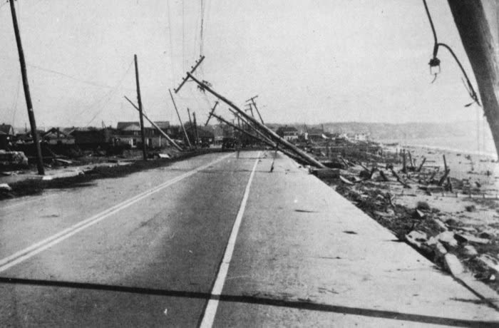 Coastal wreckage after the hurricane, some 8,900 homes and buildings were destroyed across the region