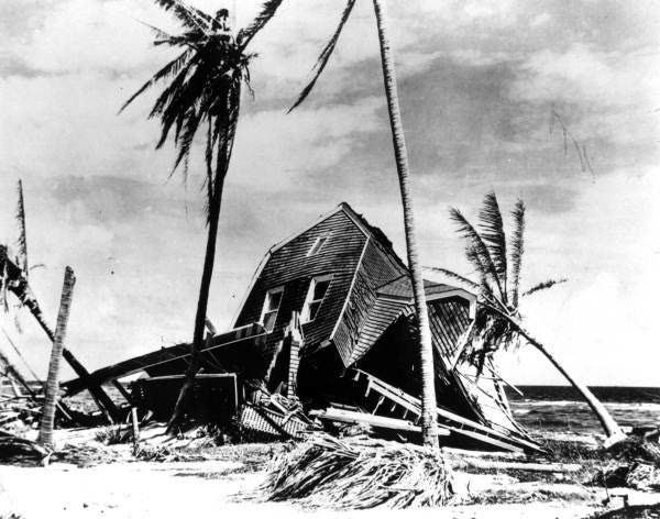 Home destroyed on Miami Beach; multi-story buildings collapsed along the oceanfront