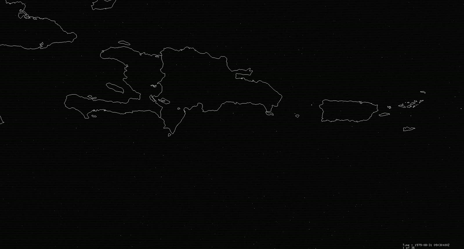 Satellite loop of David striking the Dominican Republic as a Category 5, about 2,000 died there