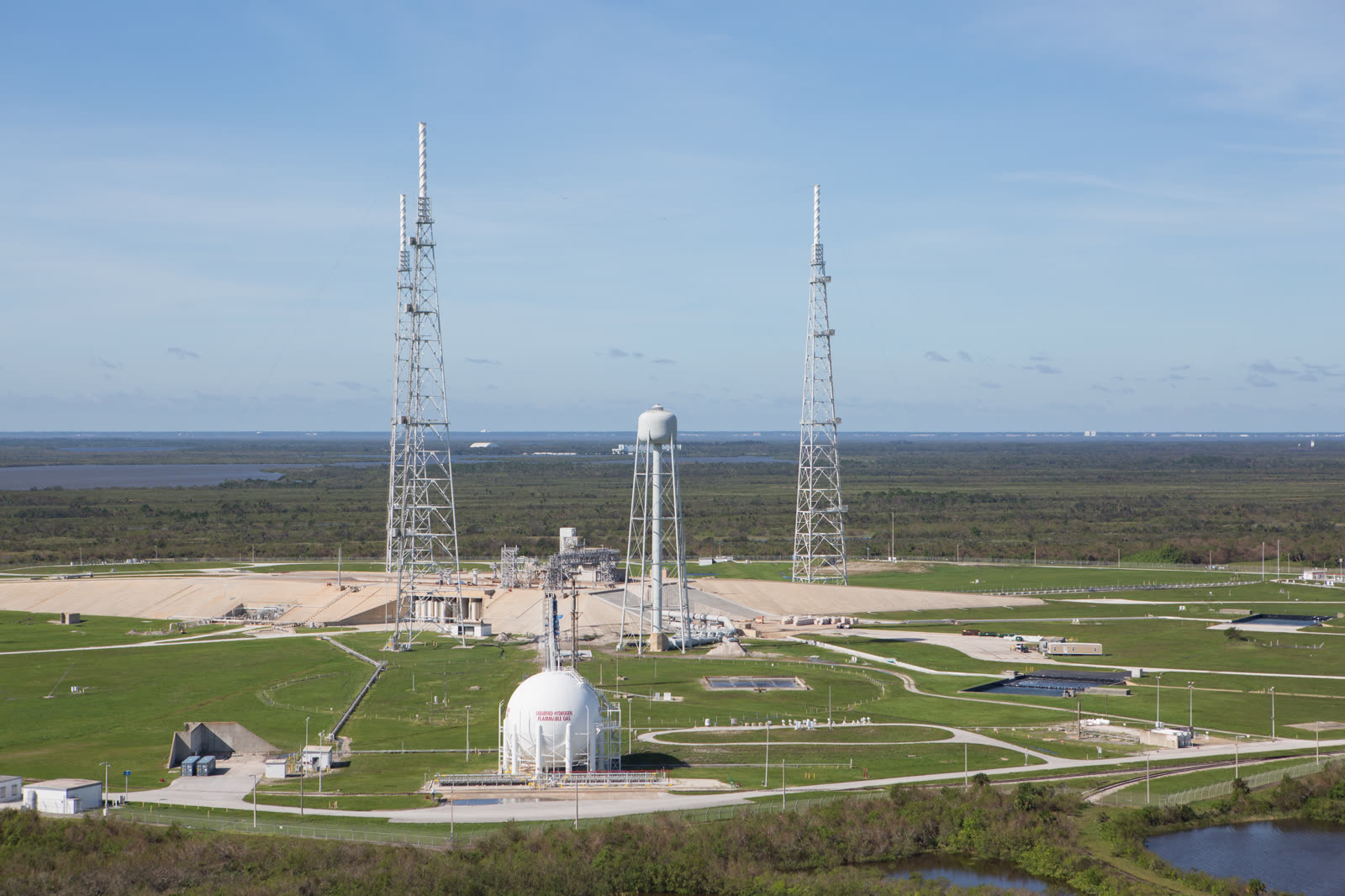 NASA aerial damage survey of Kennedy Space Center after Matthew's eyewall grazed Cape Canaveral