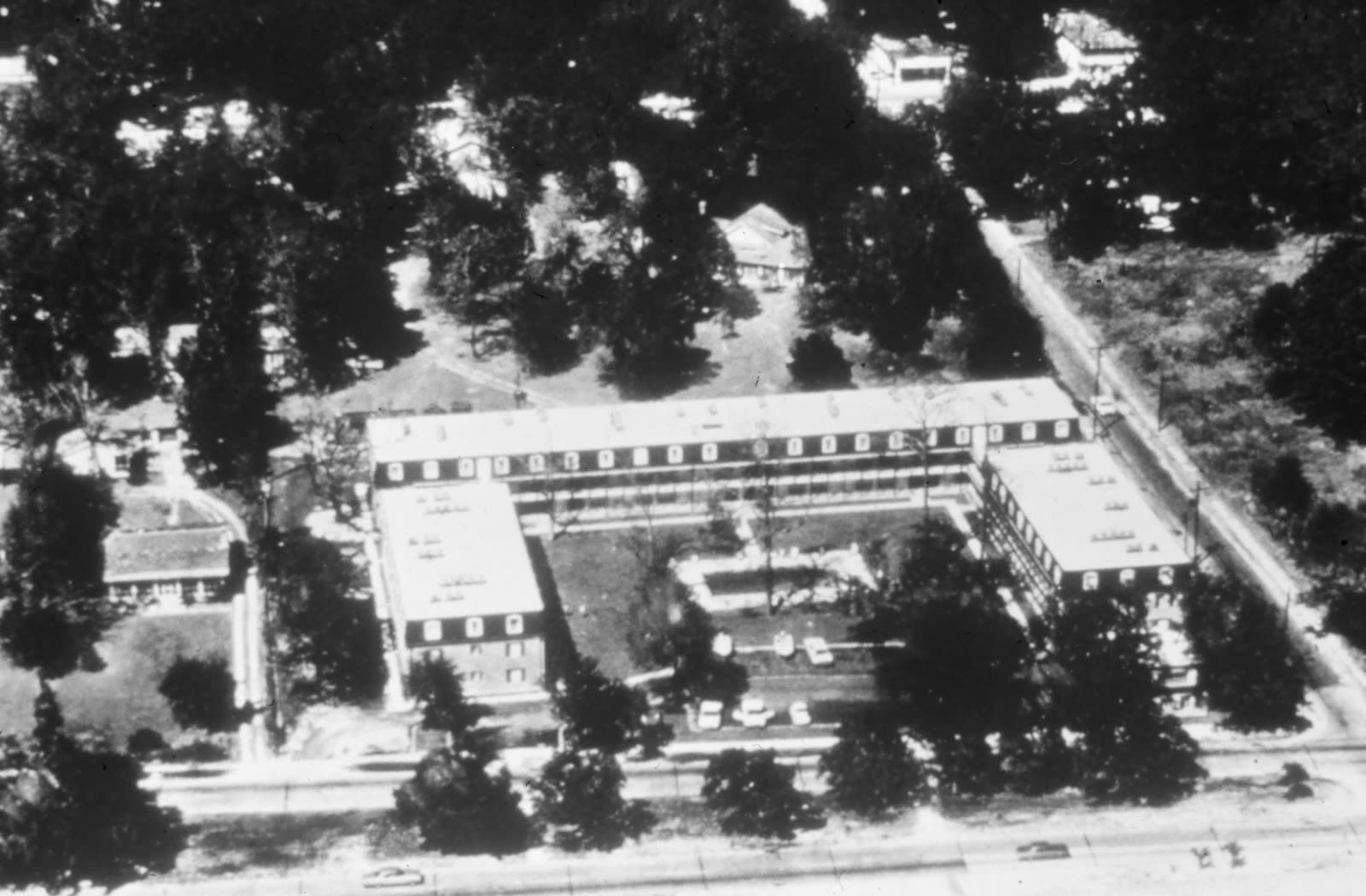 The Richelieu Apartments, Pass Christian, before Camille, a three-story block near the beachfront