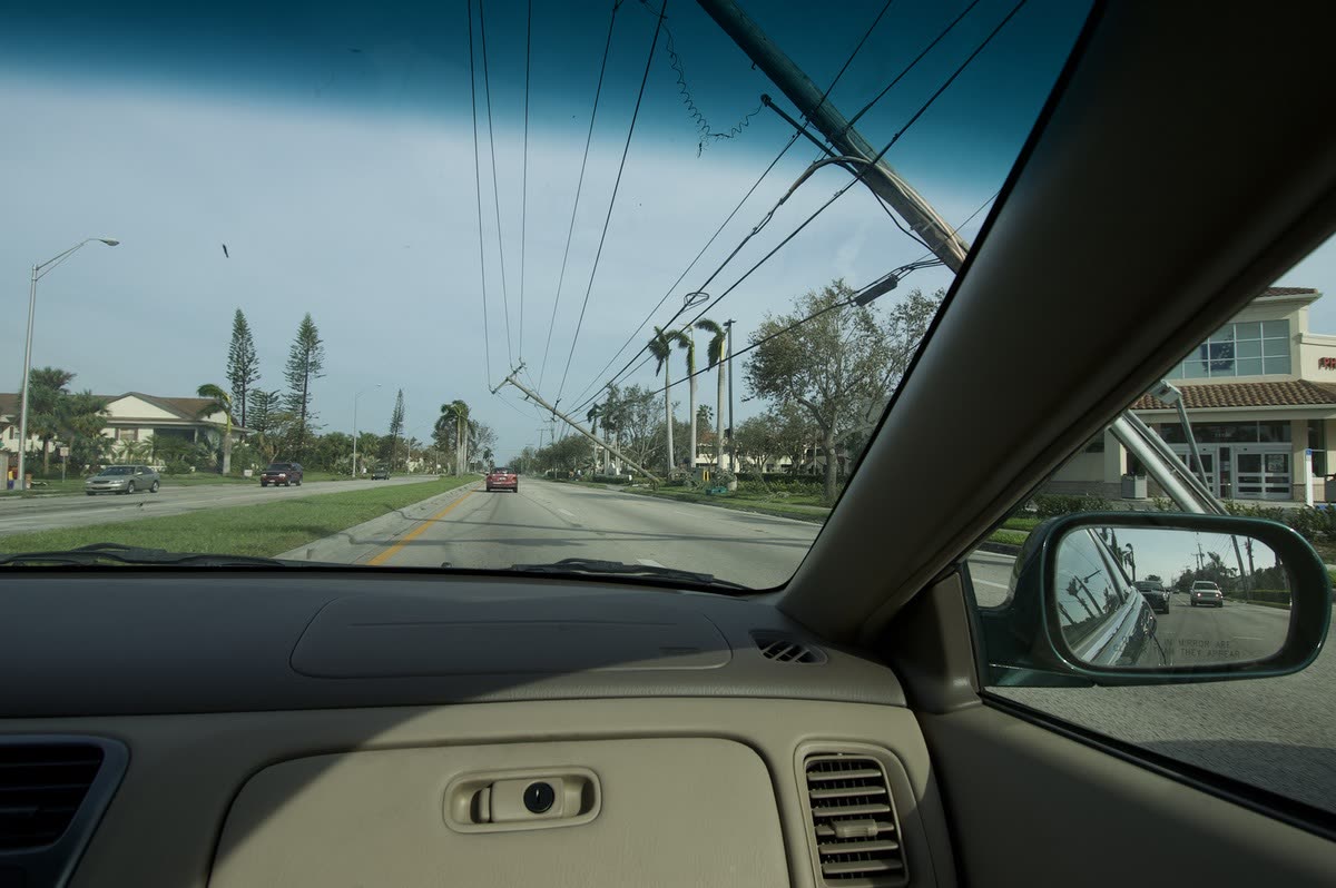 Downed power infrastructure in Miami - Wilma blacked out 3.24 million FPL customers across 42 counties, then Florida's largest outage ever