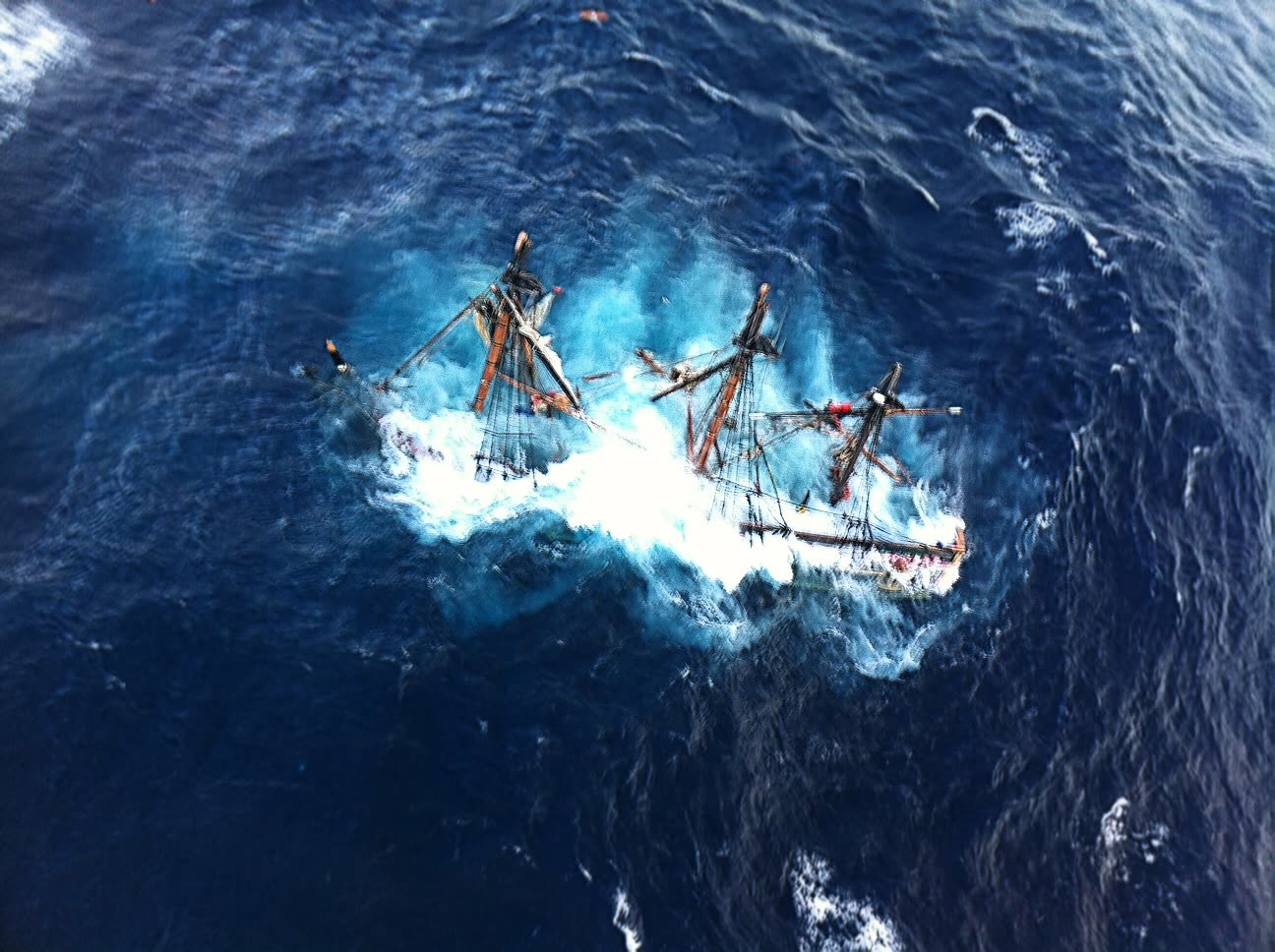 Coast Guard rescue of the HMS Bounty crew, abandoned ship in Sandy's seas off North Carolina, October 29, 2012